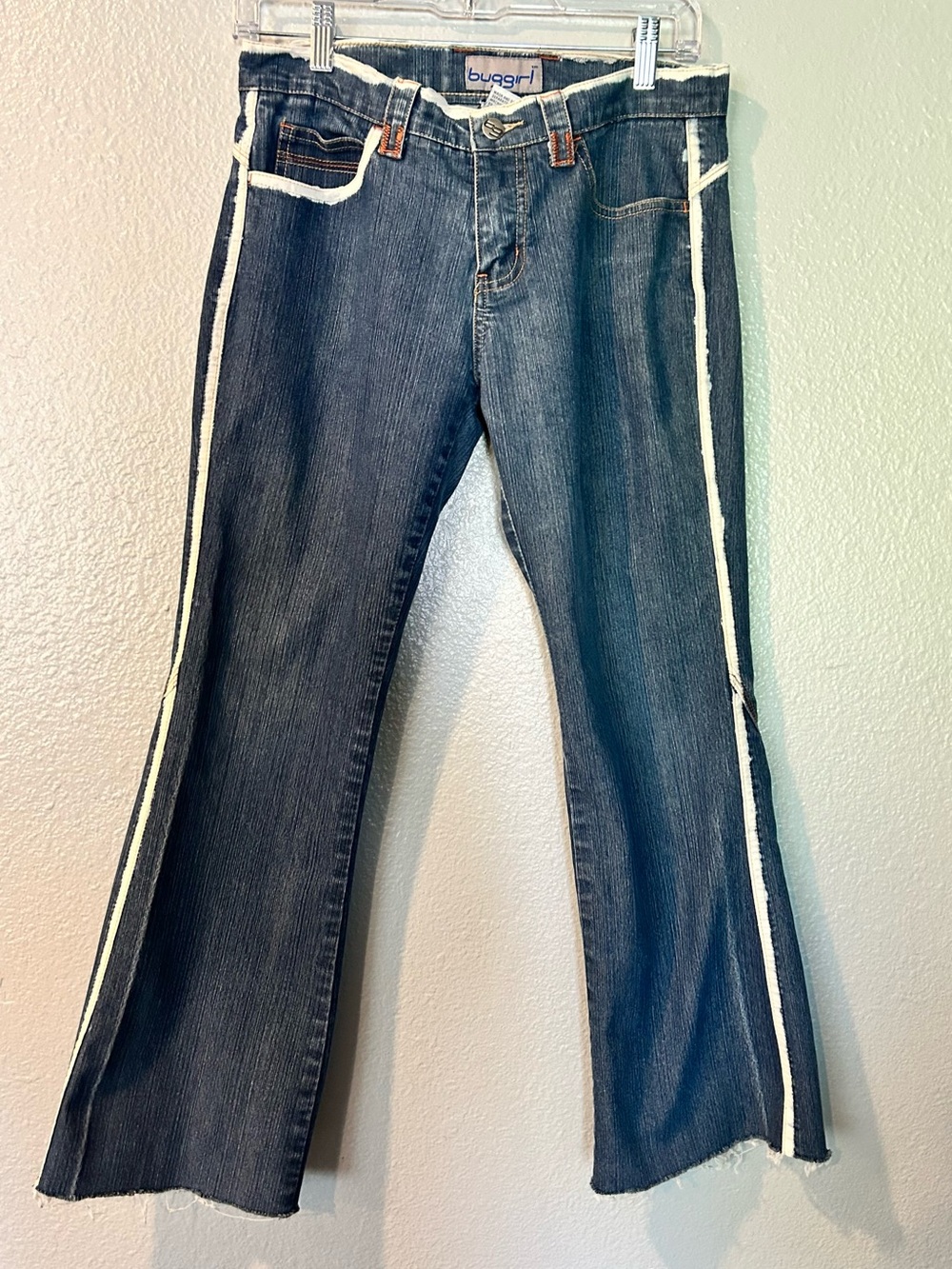 Buggirl Y2K Wide Leg Cropped Jeans Cyber Grunge Raver Denim Size 3
